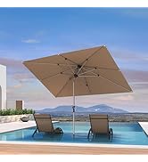 PURPLE LEAF Parasol de Jardin Extérieur Inclinable 3 x 2 m Rectangulaire, Parasol Balcon avec Châ...