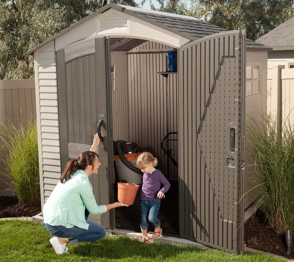 LIFETIME - abri de jardin Tan - 204x204x227 cm - robuste, spacieux