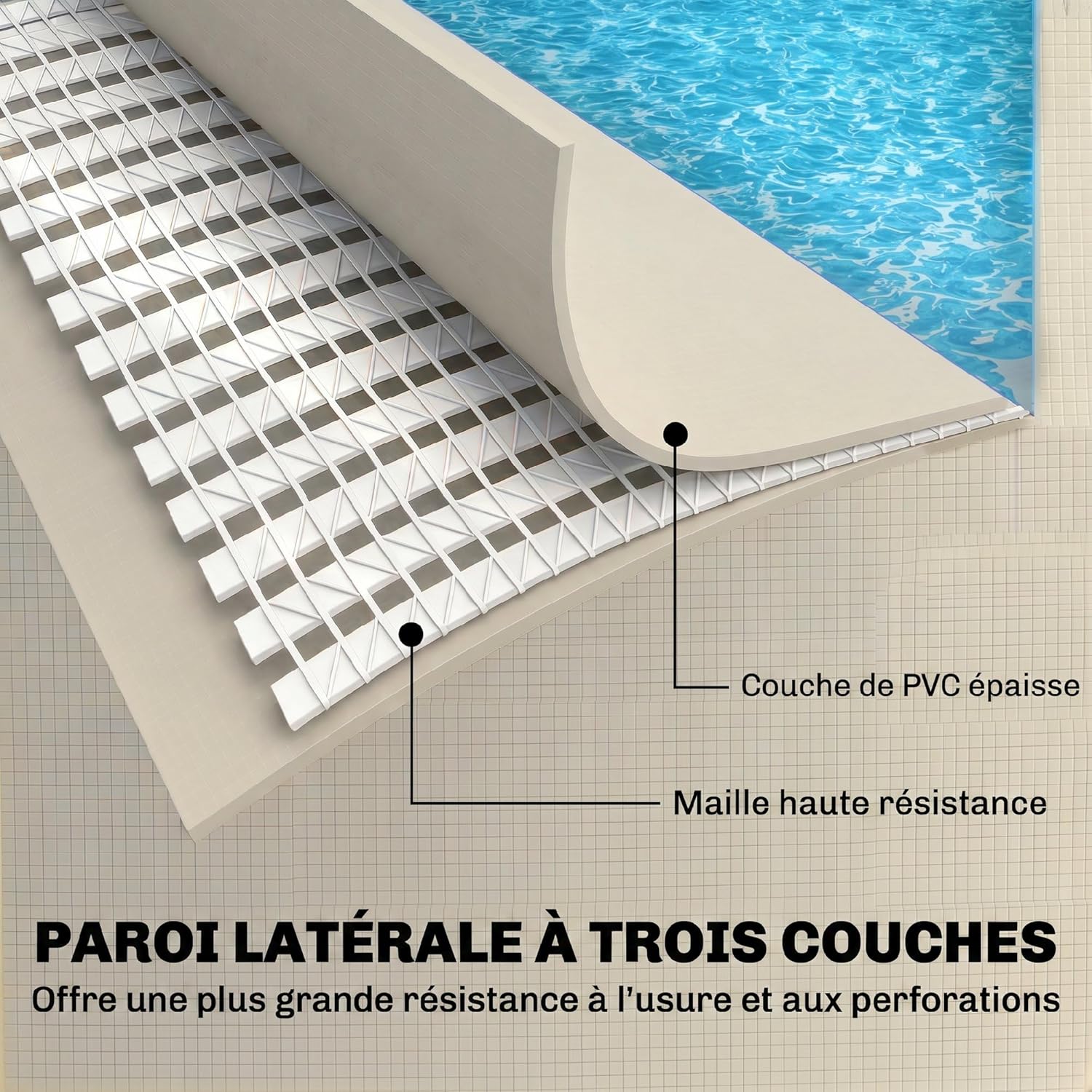 Outsunny - Piscine tubulaire familiale 394x208x80cm, PVC triple couche, structure stable, facile à monter - 6075L