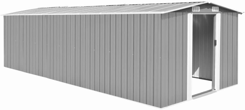 Générique Abri de Jardin 257x580x181 cm Métal Gris,Maison & Jardin, Pelouses & Jardins, Vie en extérieur, Structures extérieures, Cabanes & abris de Jardin, Gris (Poids 122.05KG)