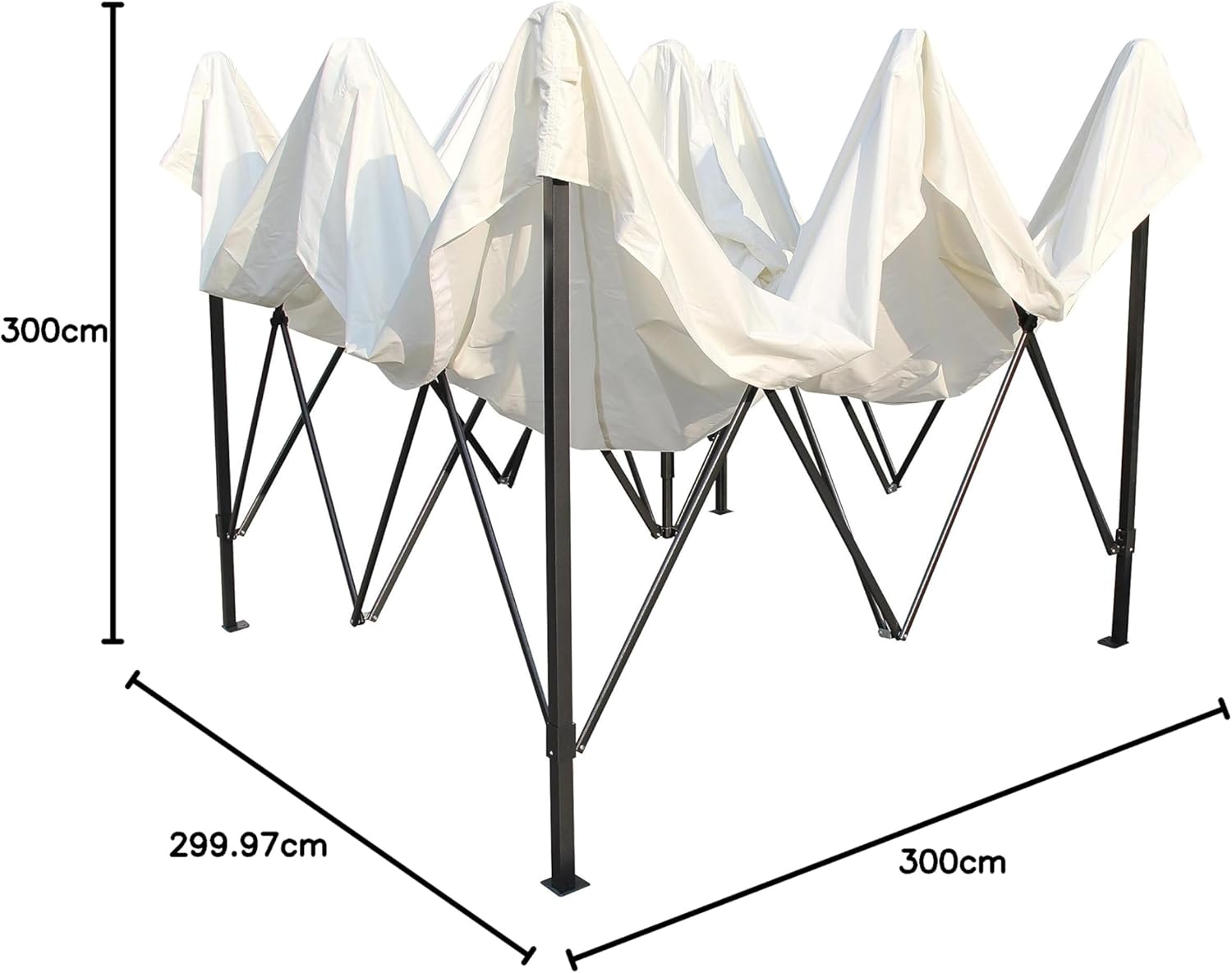 All Seasons Gazebos - Tonnelle pliante série premium - 3x3m - étanche, parois latérales, accessoires, haute qualité