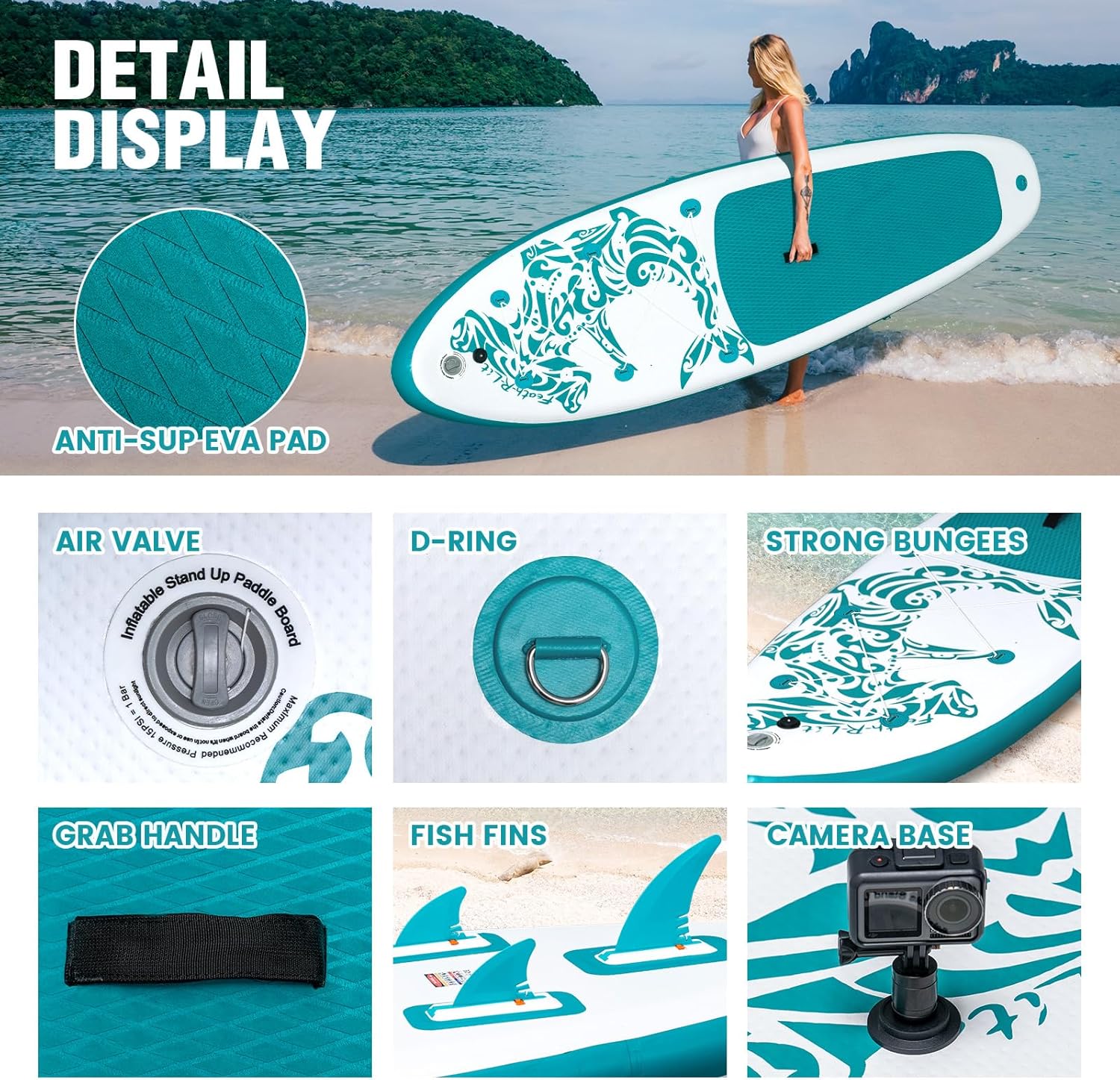 FEATH-R-LITE - Stand Up Paddle série adulte - gonflable, 2 accessoires