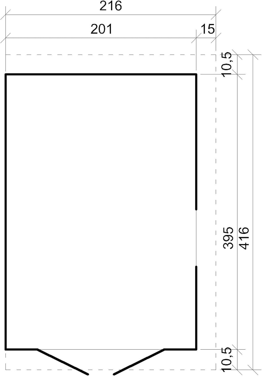 TIMBELA M340+M340G Abri de Jardin en Bois Naturel (sans paroi latérale) Plus Les PLANCHERS IMPRÉGNÉ- Stockage extérieur avec fenêtres- H243x216x416 cm/8 m2 - Atelier Rangement Outils et vélos