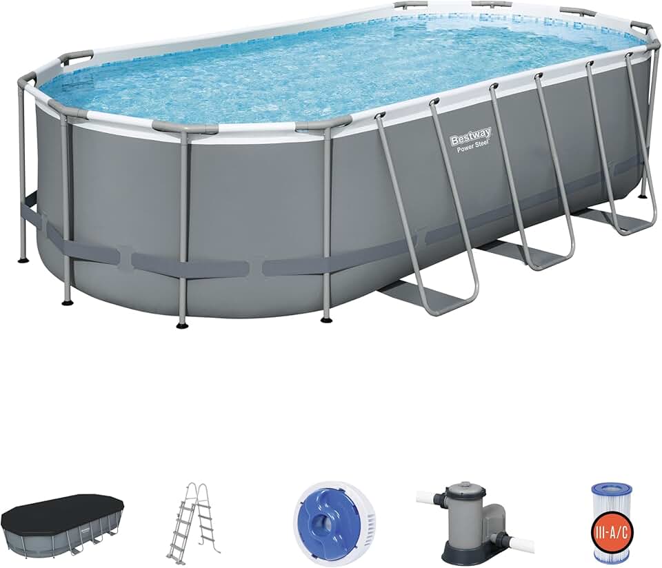 Bestway - Power Steel - 549x274x122cm - Piscine hors sol avec accessoires