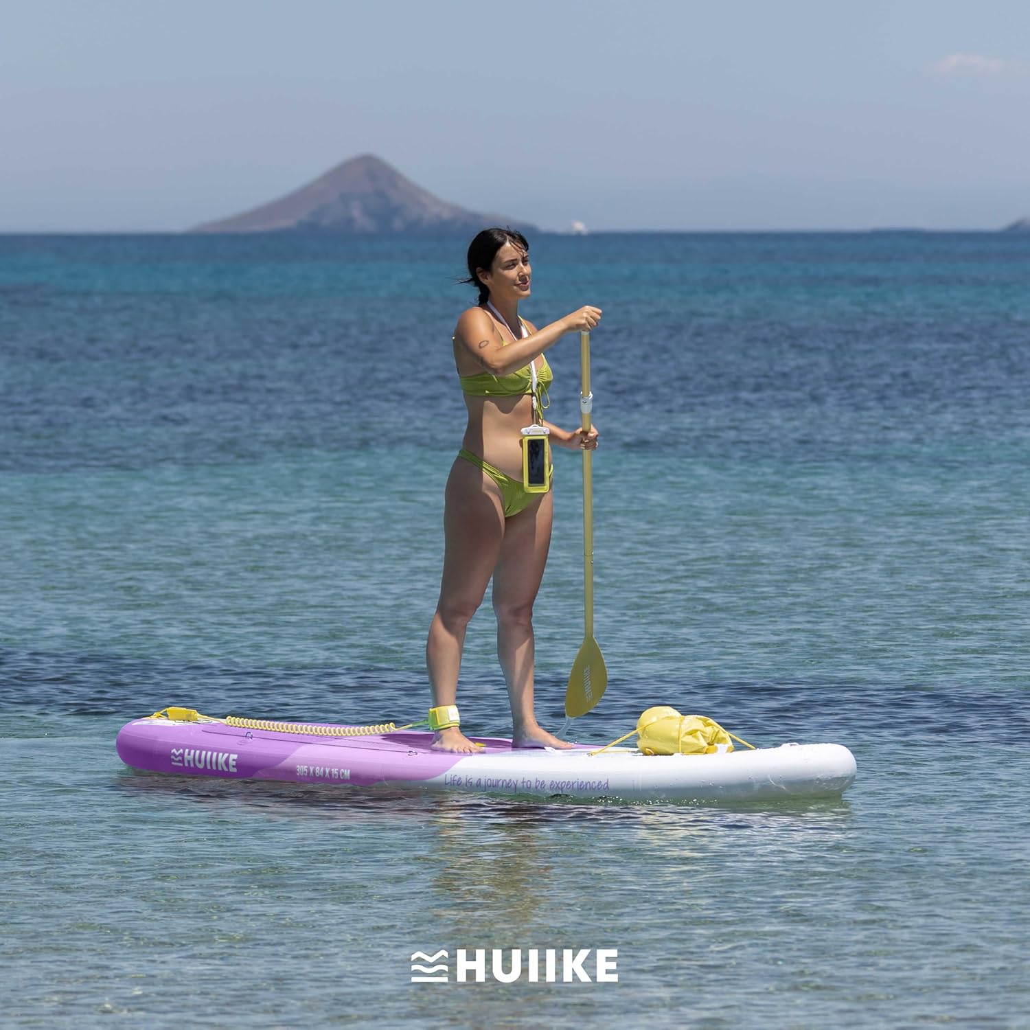 HUIIKE Paddle Gonflable Adulte avec Accessoires Inclus, Pagaie, Ailerons, Pompe. Planche de Stand Up Paddle Grande Stabilité et Résistance. 305 x 84 x 15 cm, Jusqu'à 130 kg