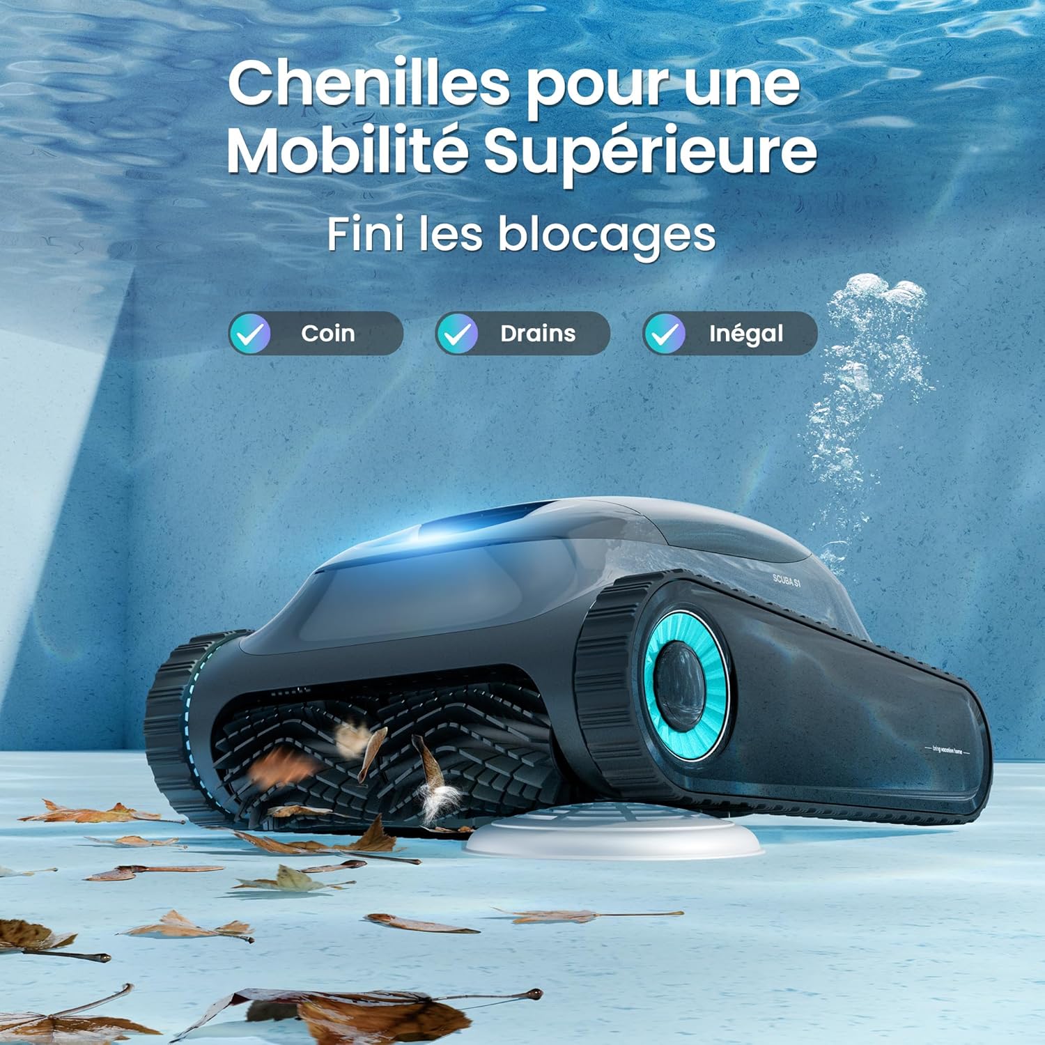 Aiper - Scuba S1 - robot piscine - 270min, filtration fine, 11 capteurs, app - Scuba S1
