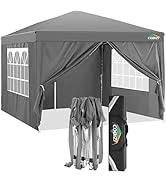 Cobizi Tonnelle pliante 3 x 3 cm étanche avec 4 panneaux latéraux Pour plein air Résistant aux UV