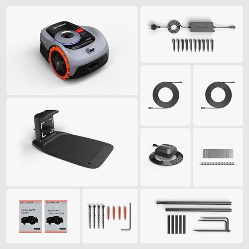 Segway Navimow i105E et Garage S, Robot Tondeuse sans Fil périphérique, rec. 500 m², Max. 600 m², RTK+Vision Tondeuse Robot Gazon, IA cartographie Automatique, Limite virtuelle, Gestion multizone