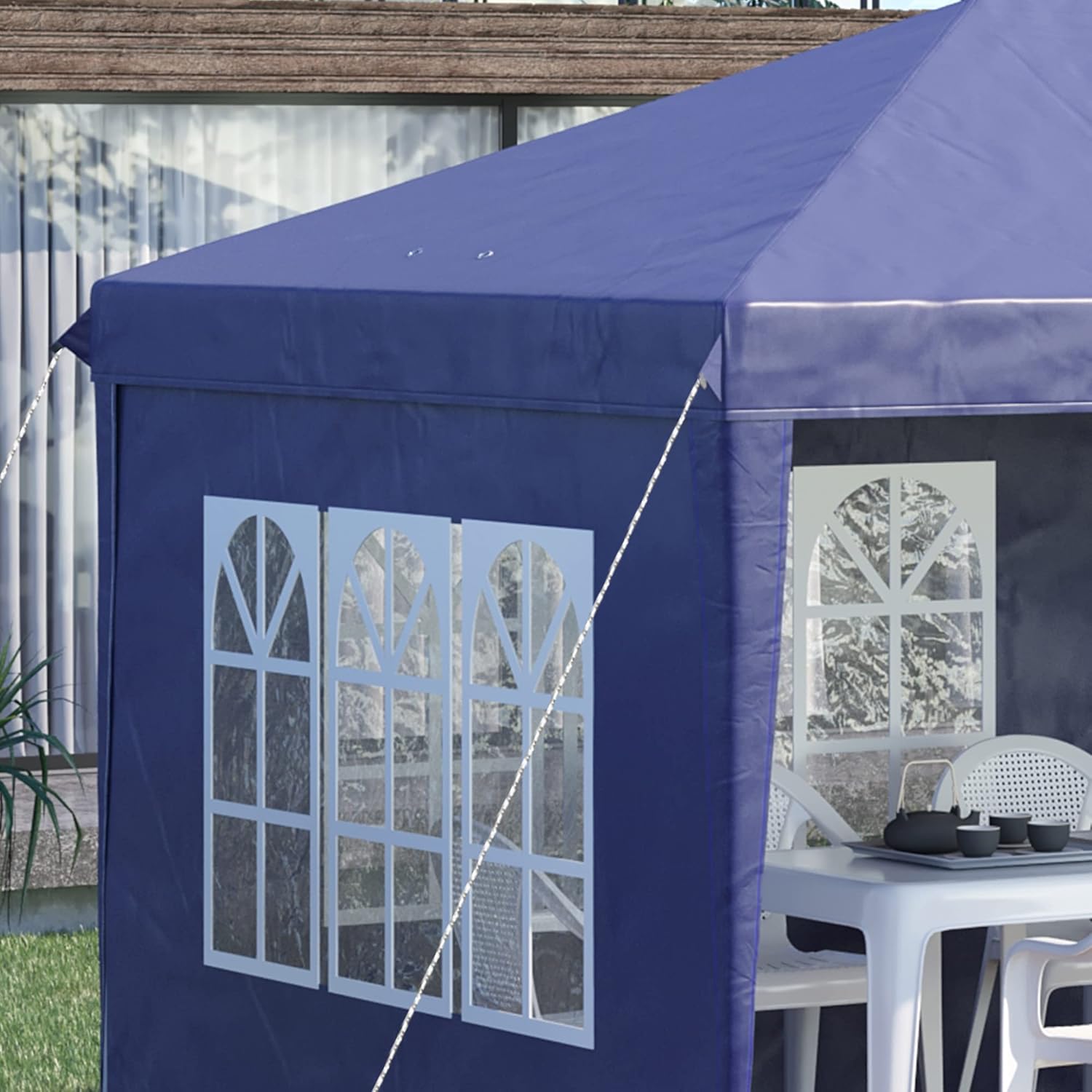 Outsunny – Tonnelle pop-up jardin 3x6 m, 3 côtés, sac transport