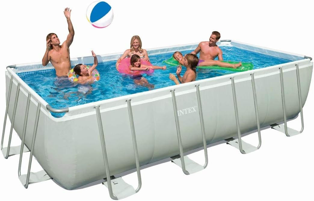 Intex Piscine Tubulaire Ultra démontable avec Station de filtrage et Accessoires 549x274 Carrée Gris ULTRA XTRTM RECTANGULAR POOL SET
