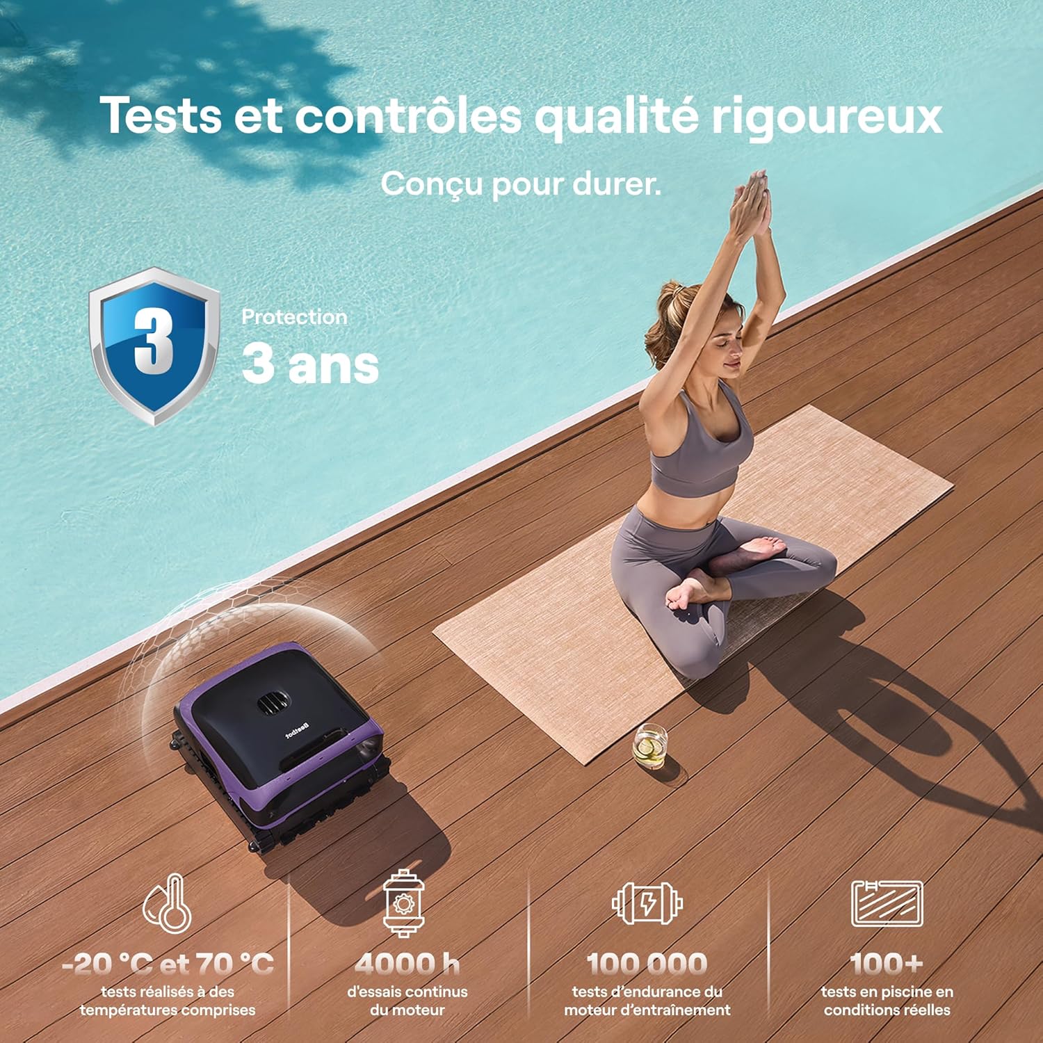Beatbot - Sora 70 - 300 m² - Robot piscine 4-en-1, 10 000mAh, 6L, 25700LPH