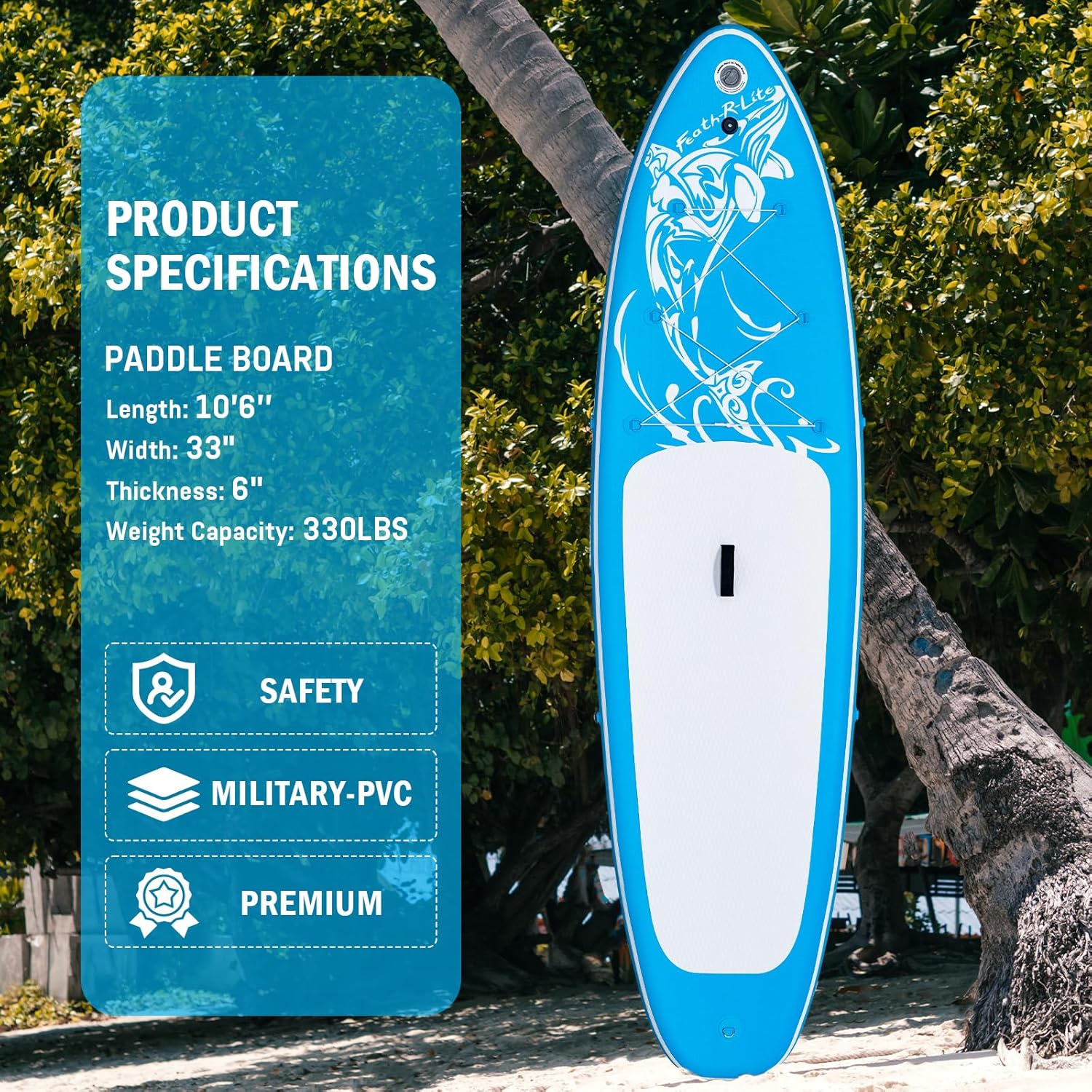 FEATH-R-LITE - Stand Up Paddle gonflable adulte - stabilité, kit complet