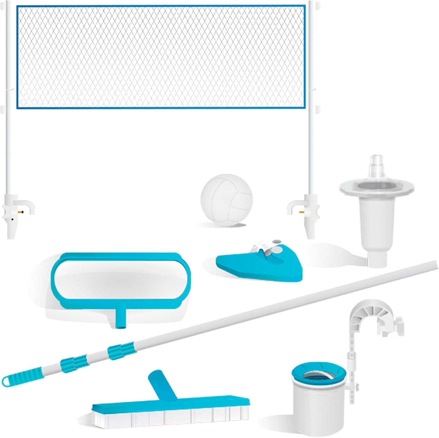 Intex 26368NP – Piscina Fuori Terra Ultra XTR Frame Rettangolare, Pompa Filtro 7900 L/h, Scaletta, Telo Base e Copertura, Kit Pulizia Deluxe e Set Volley, 31805 L, Acciaio e PVC, Grigio, 732x366x132cm