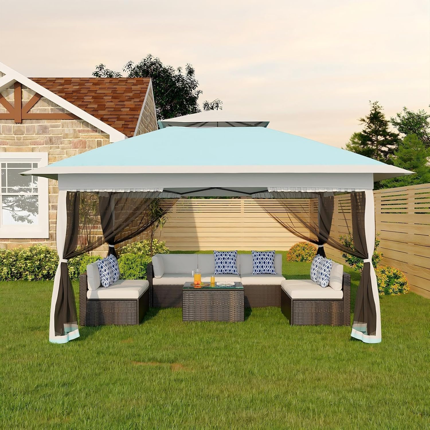 Garvee - Tonnelle Pliante - 3x3m - Filet anti-moustiques, UV, imperméable
