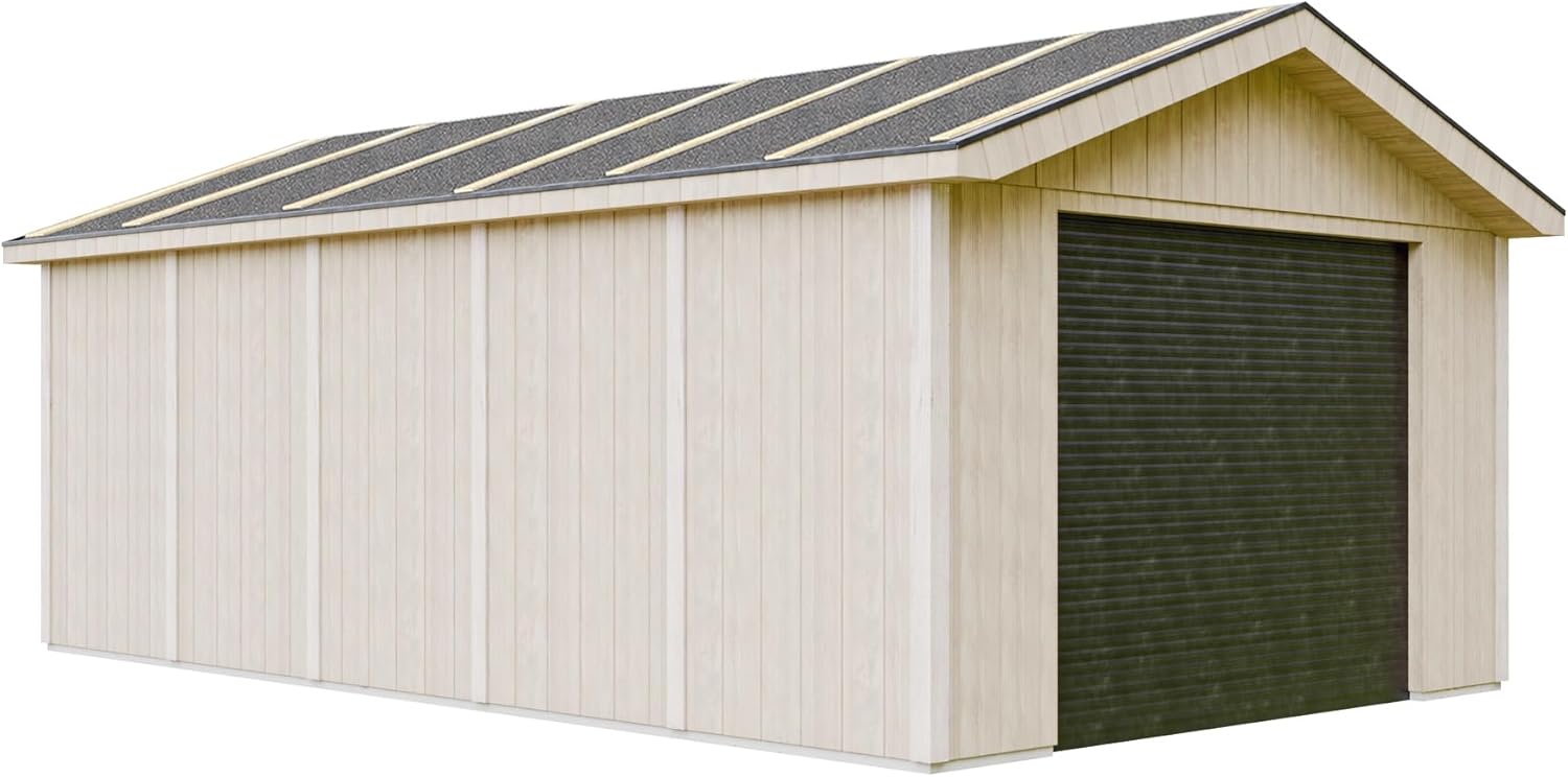 Garage de Jardin QUALITÉ Premium - Abri de Jardin - 21 m²- L378xl648 cm - Construction en Panneaux LP Smartside - Rangement pour vélos, Remise à Outils - TIMBELA M992B