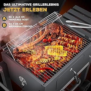Holzkohlegrill in Grau