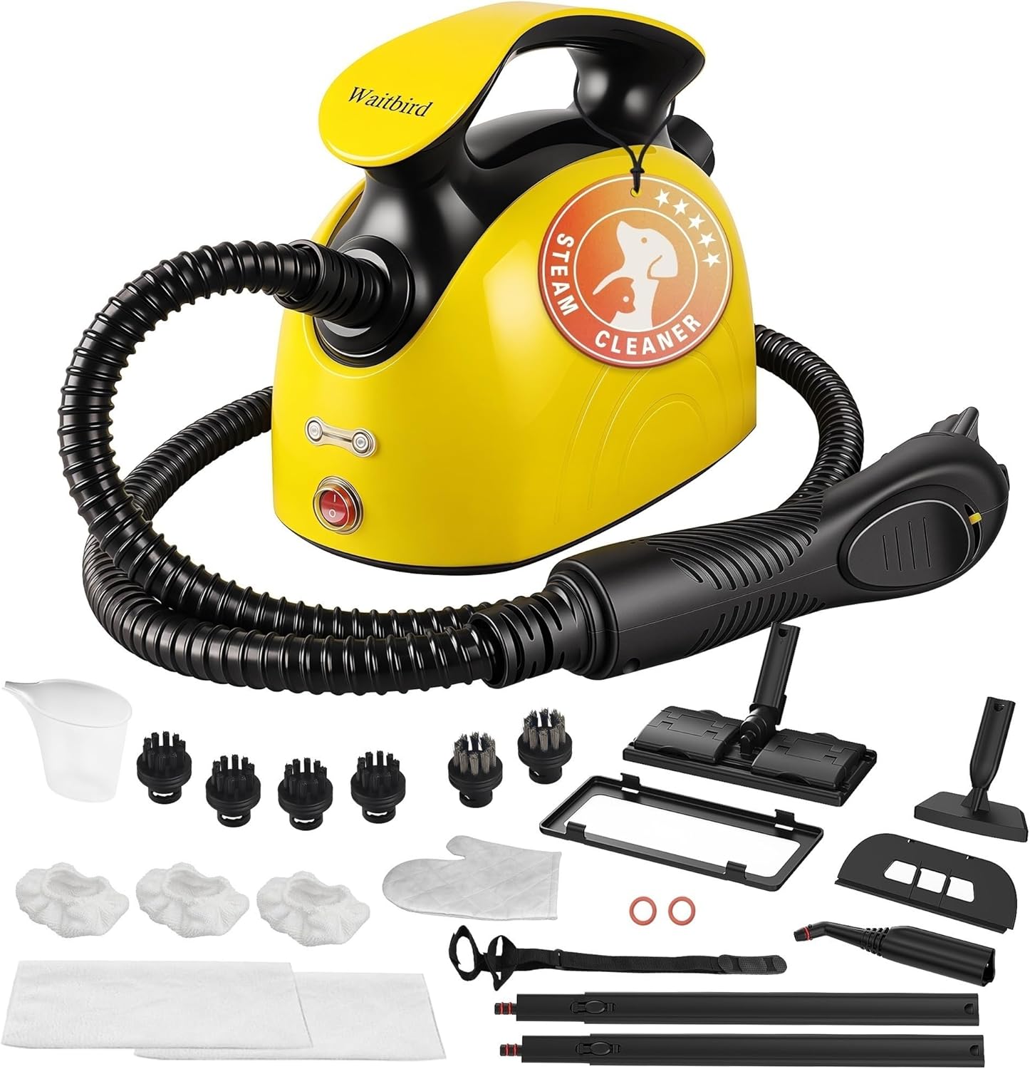 Waitbird - Nettoyeur vapeur 21 accessoires, 248°F, sols & canapés