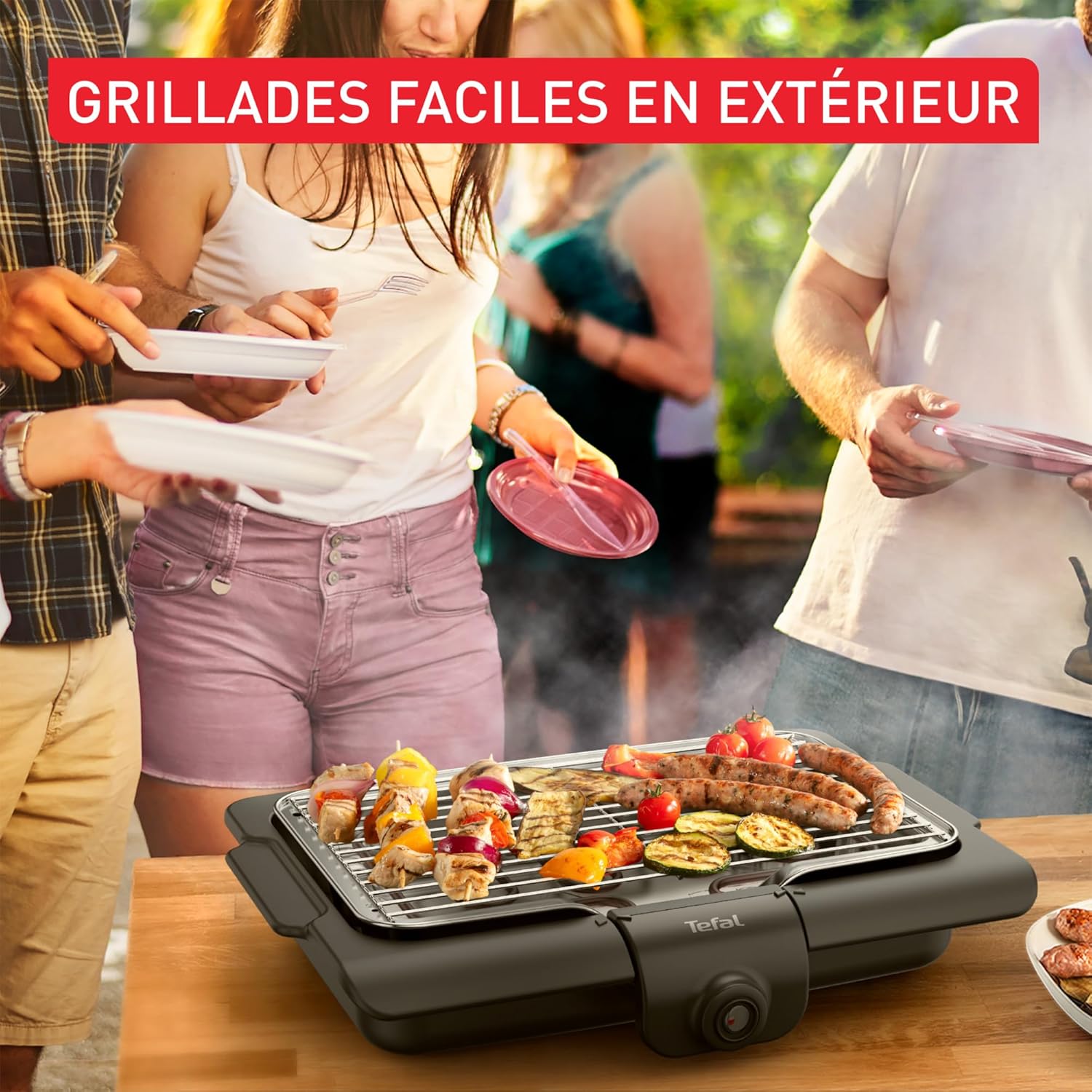 Tefal - Easy Grill - barbecue électrique 2100W, bac à eau, BG1348F0