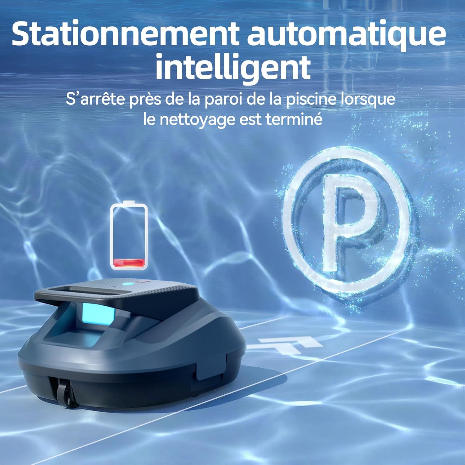 (2026 Nouveau) Pondee X2 Robot Piscine sans Fil avec 200 Min Autonomie, Aspirateur Piscine Hors Sol Stationnement Automatique, Recharge Rapide 3.3 h, pour Piscines Hors-Sol et Enterrées jusqu'à 120 m²