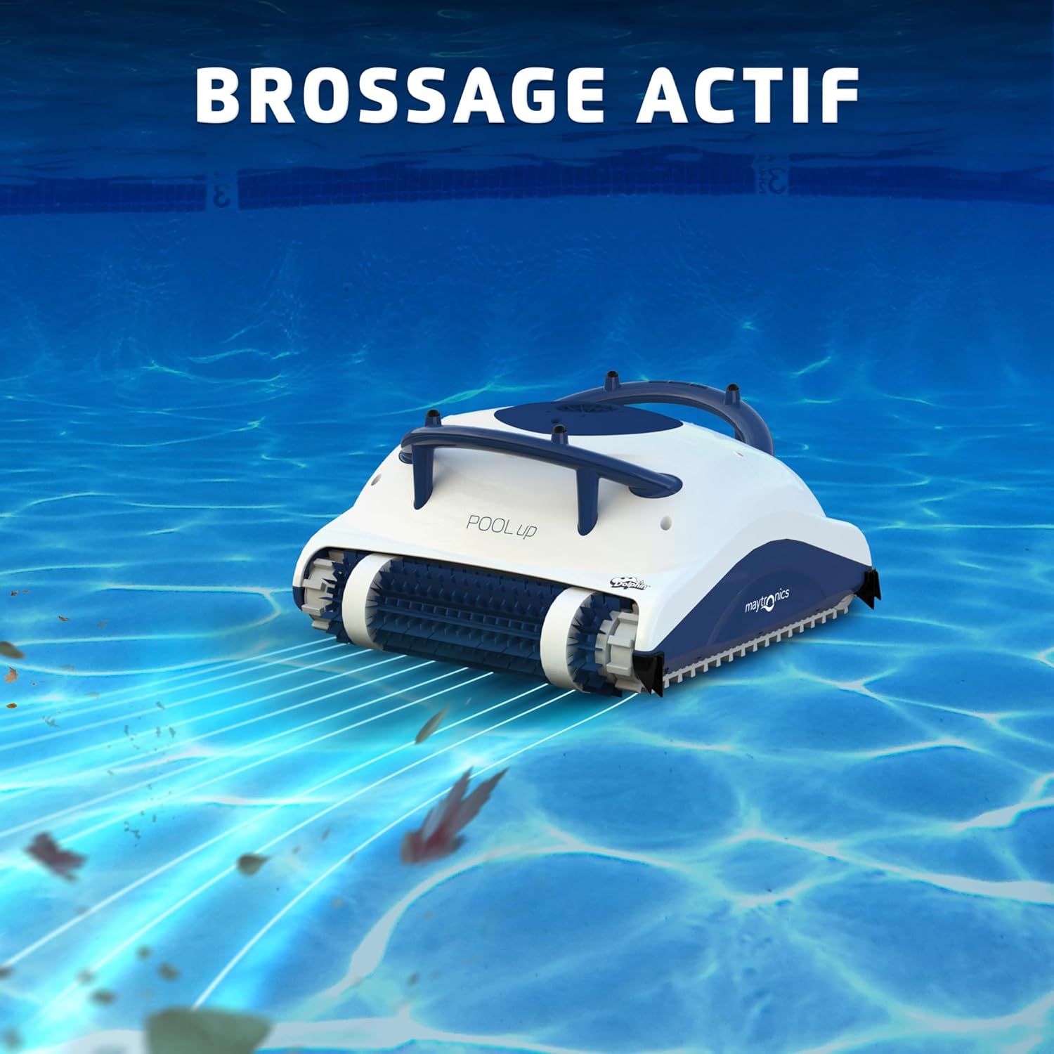 Dolphin - Pool UP - 8m - fond et parois, filtration fine, navigation intelligente, 120min d'autonomie