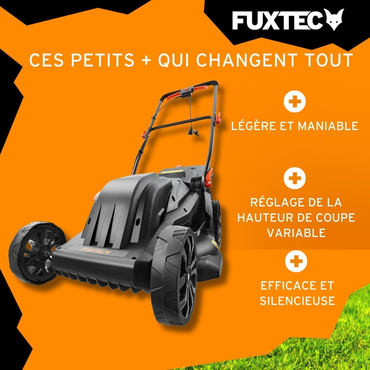 FUXTEC - tondeuse poussée série RME - 43cm, 1200W, bac 45L, FX-RME43