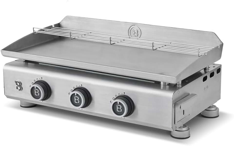 Brasero - Silvia EVO 3 - 67x34 cm - 3 feux inox, réchauffe, 7,95KW
