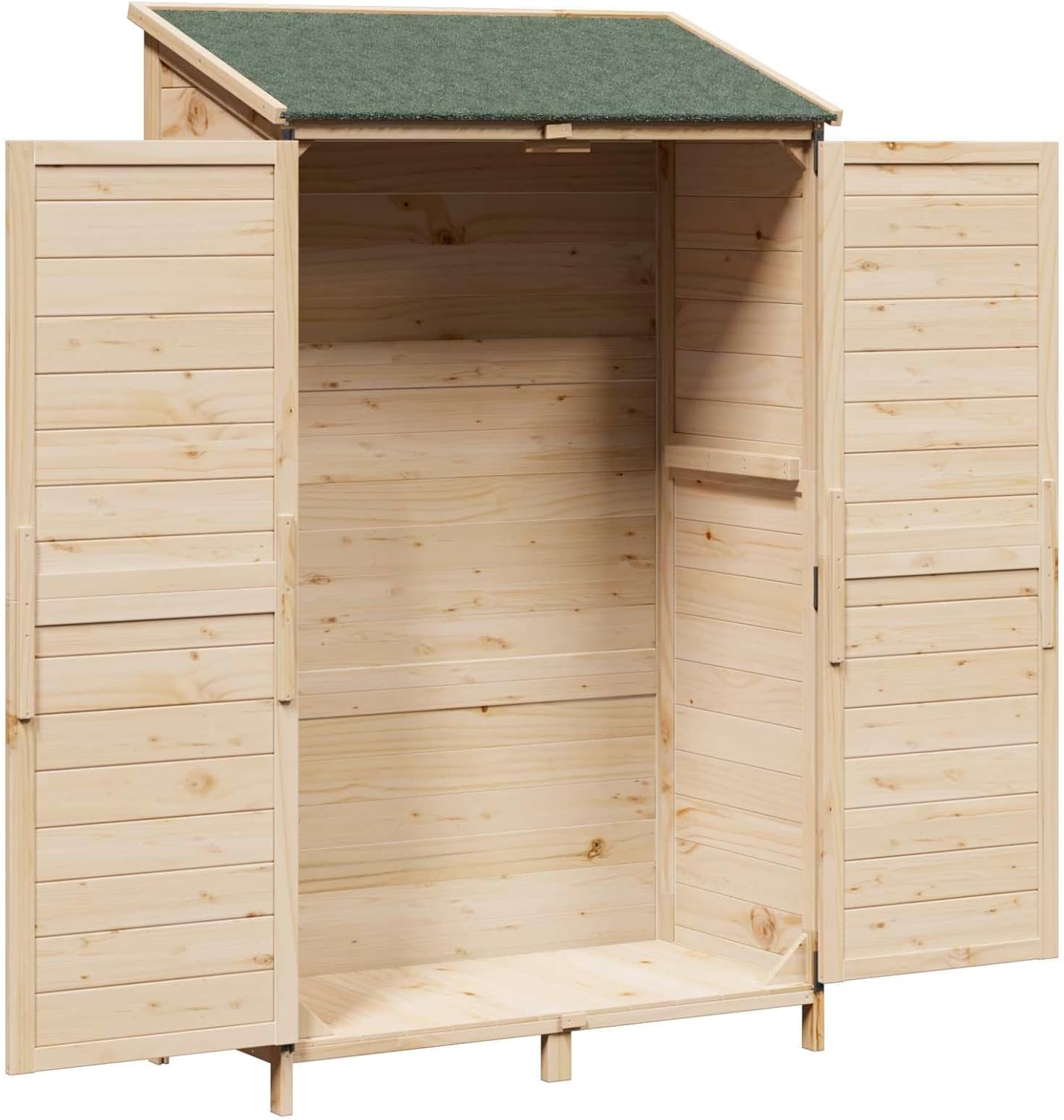 vidaXL - Abri de jardin bois naturel - 106x56x176,5cm - spacieux, aéré, résistant intempéries