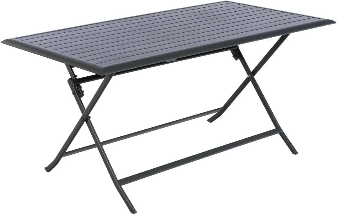 Hespéride - Azua table de jardin pliante 6 places, aluminium gris