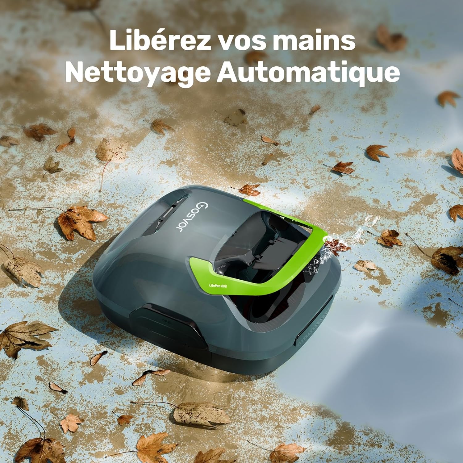 Gosvor - Robot piscine sans fil 85m² - 6600 LPH, 90min autonomie, filtre lavable