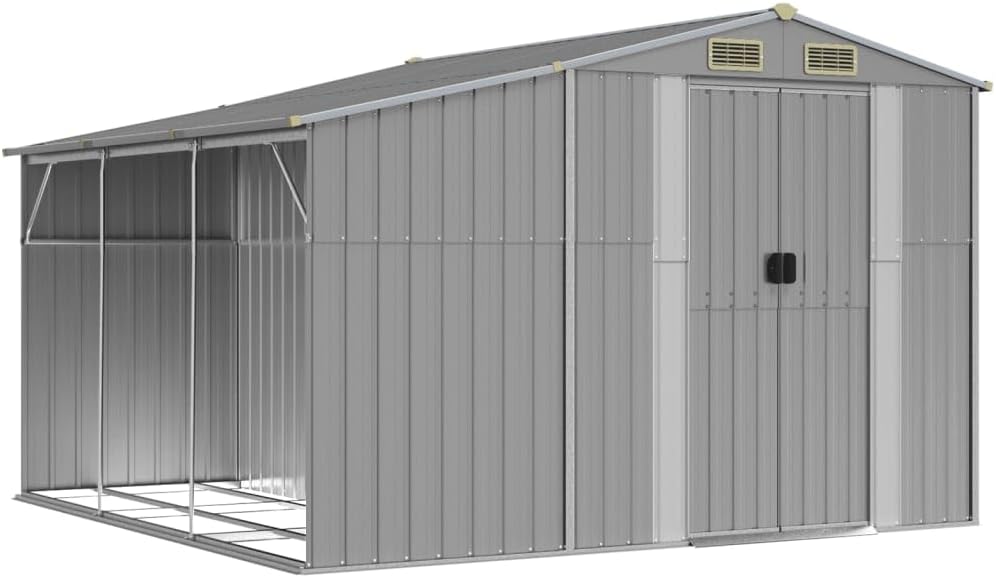 vidaXL Abri de Jardin Gris 277x279x179 cm Acier galvanisé