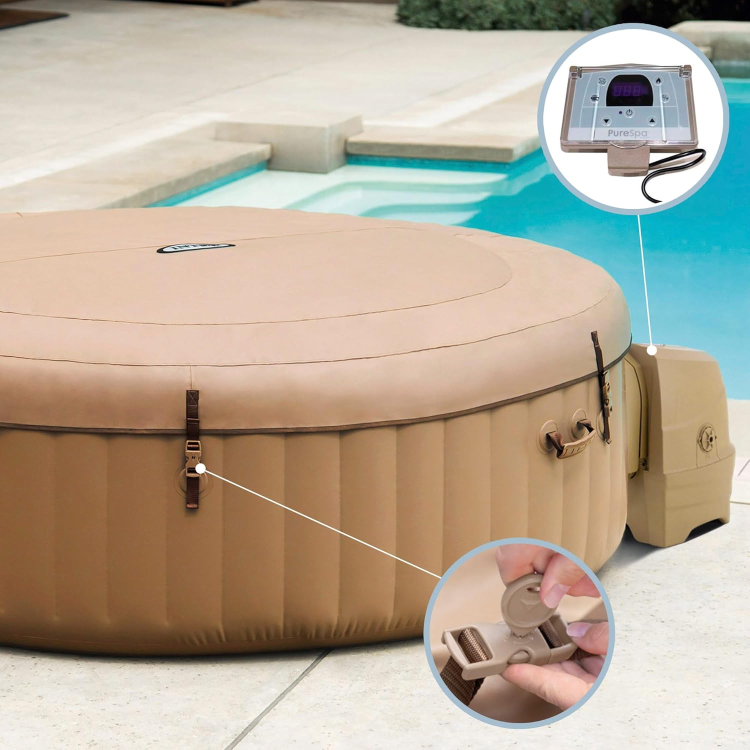 Intex Pure Spa Sahara 4 Places 28426EX Beige