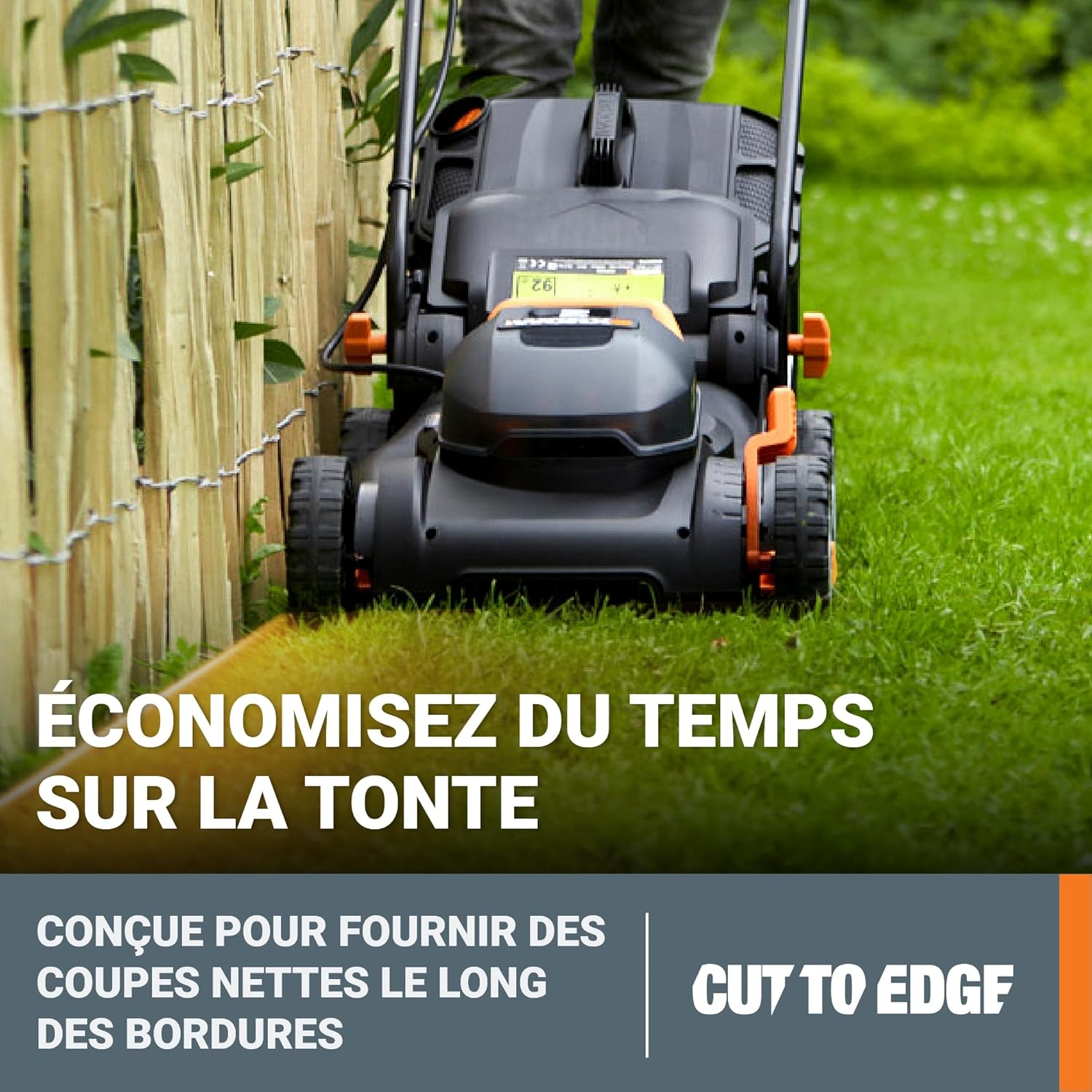 Worx - tondeuse sans fil série 40V - 40cm - 2x4Ah, silencieuse - WG743E