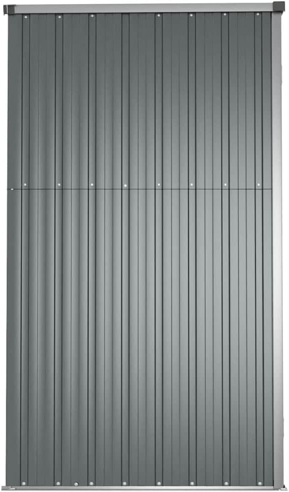 Abri à Outils de Jardin - 161x89x161 cm - Acier galvanisé, Gris