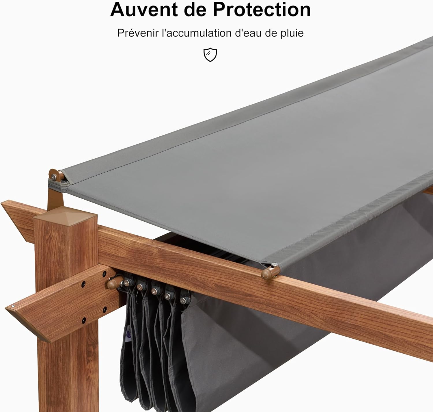 PURPLE LEAF - Pergola aluminium - 4x3m - éclairage intégré, toit rétractable