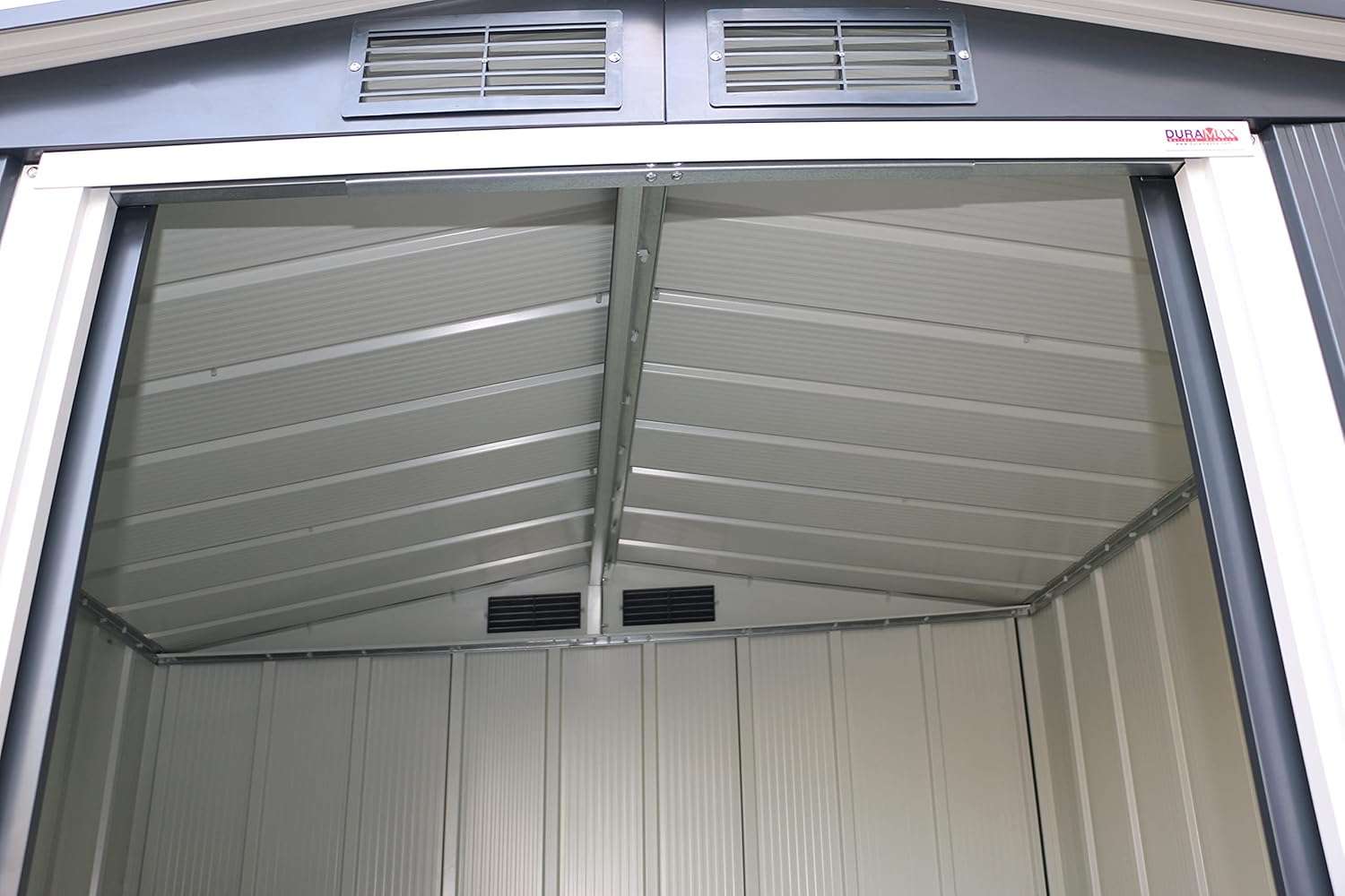 Duramax ECO 6 x 6 (3.33 m²) abri de jardin en métal, galvanisé à chaud, Abri de stockage d'outils, structure de toit renforcée, abri sans entretien, anthracite