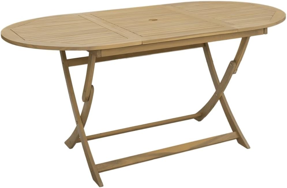 vidaXL - Table de jardin pliante, bois d'acacia, patio extérieur, moderne