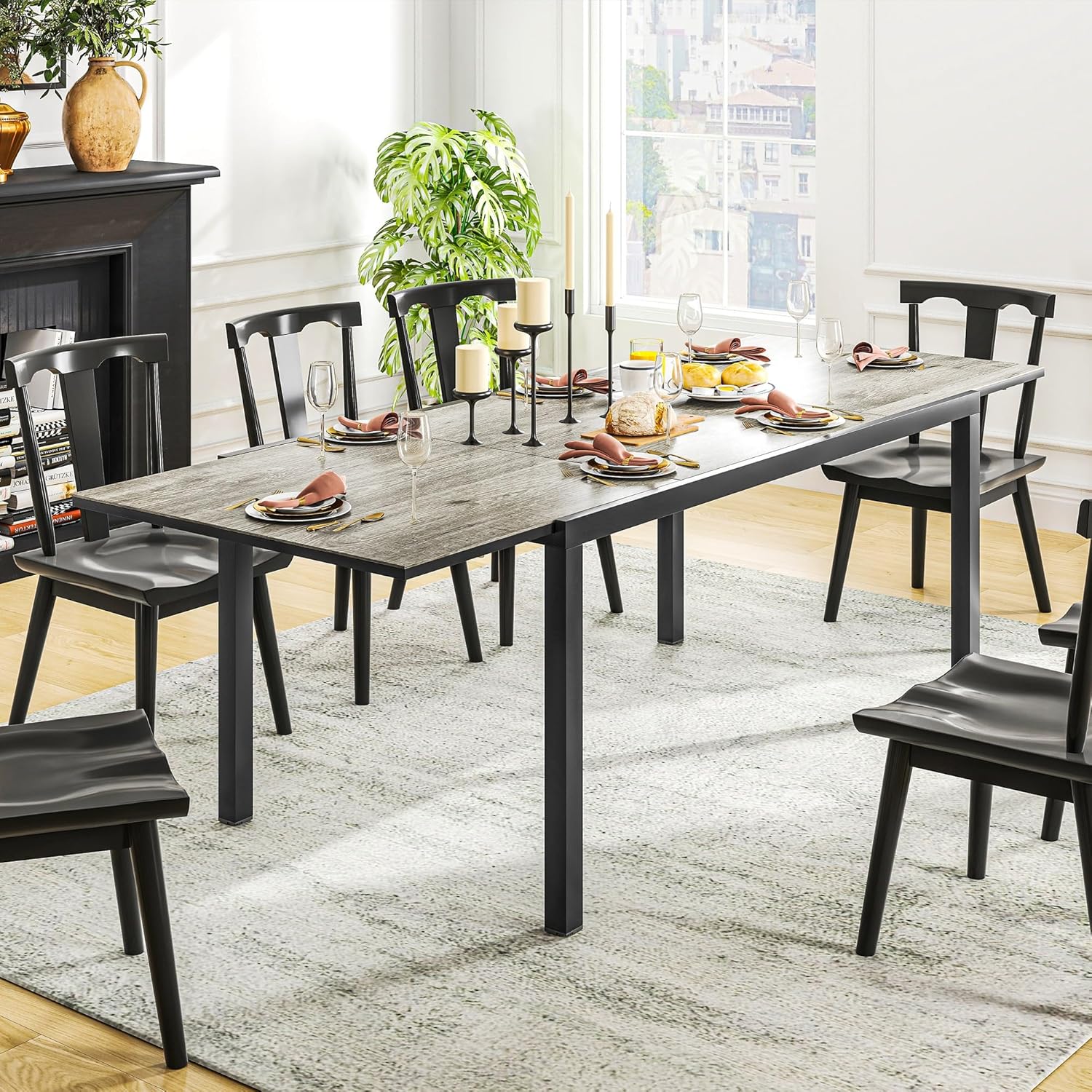 Outsunny - Table Extensible rectangulaire - 160/240 cm - aluminium, acier, 6-8 personnes