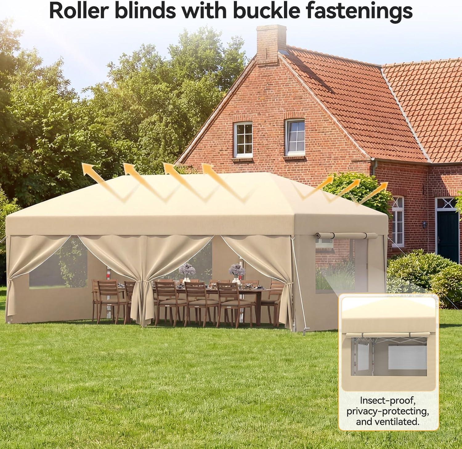 JUMMICO - tonnelle pliante - 3x6m - moustiquaire, imperméable, anti-UV