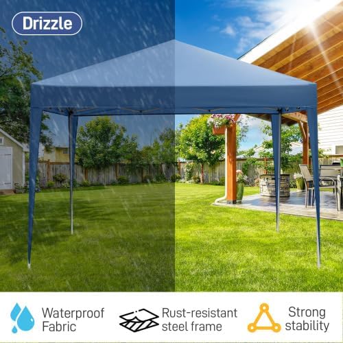 Bonnlo - Tonnelle de Jardin Pliante 3x3 - Imperméable, tente pop-up, sac de transport, auvent - Bleu - BONNLT3103