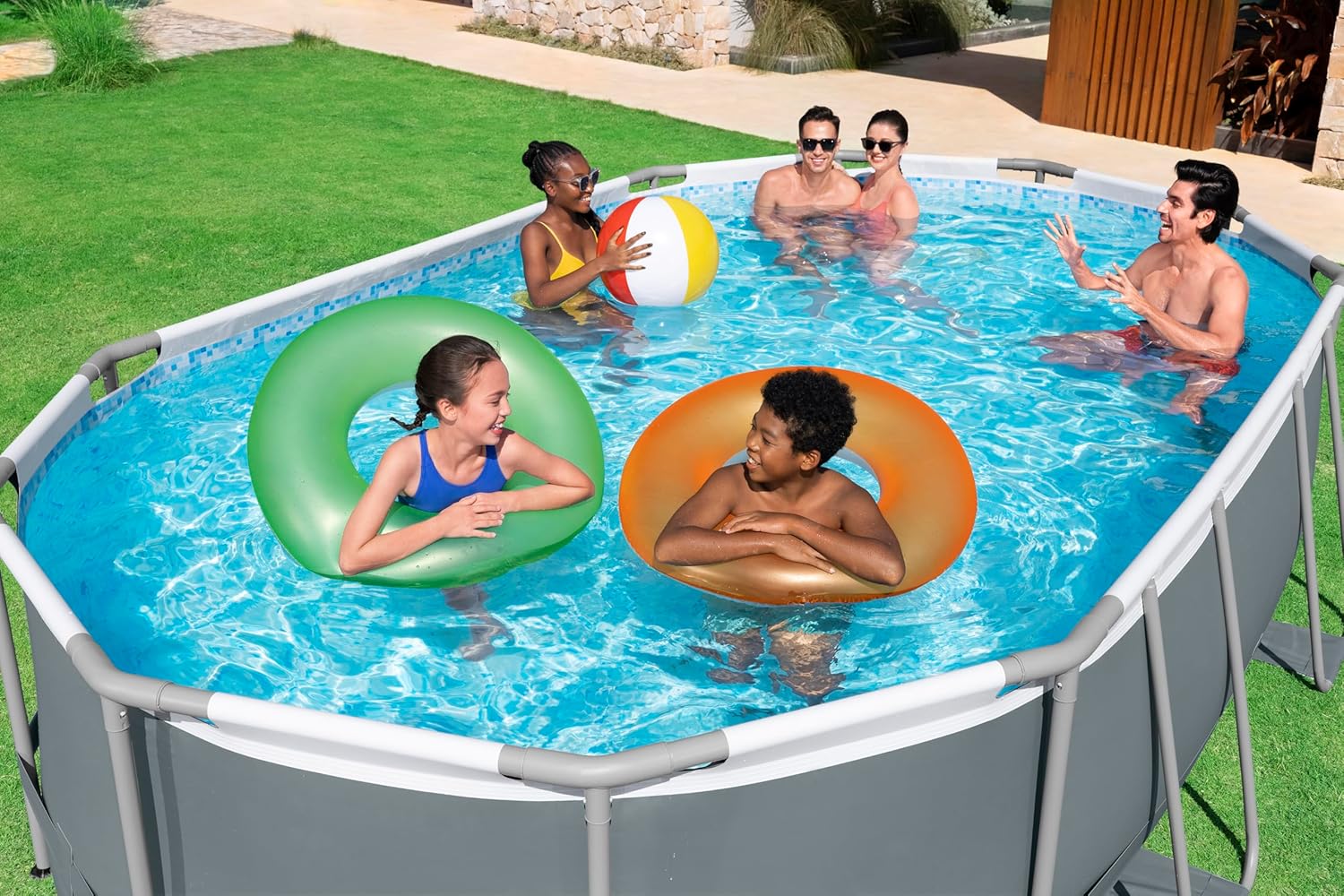 Bestway - Steel Pro Max - 488x305x107 cm - Piscine hors sol gris