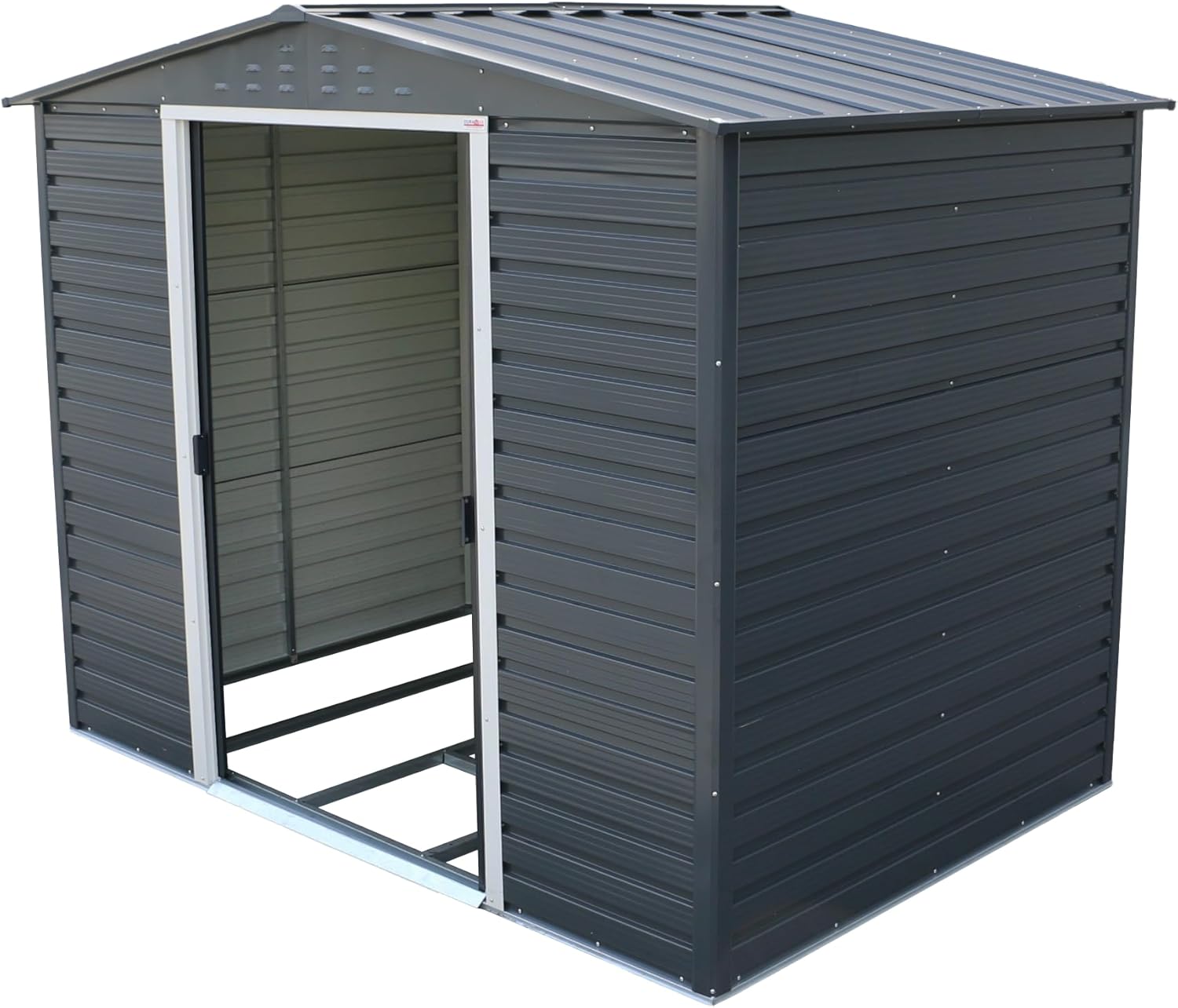 Duramax Alpine 8 x 6 (4,79 m²) Abri de Jardin en métal avec Base en métal, Acier galvanisé à Chaud, Structure de Toit renforcée, Abri de Jardin sans Entretien et résistant aux intempéries, Anthracite