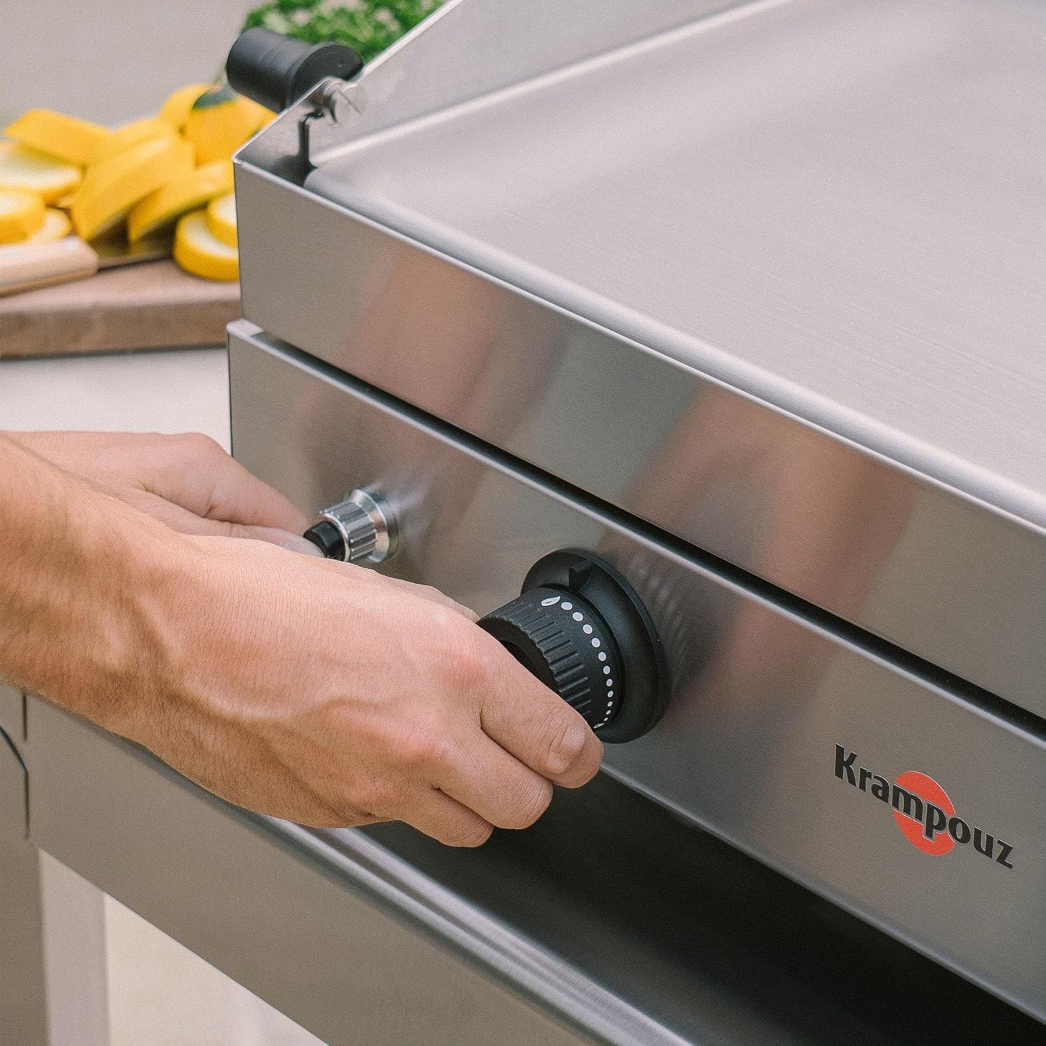Krampouz - plancha gaz Saveur - inox 64x33 cm - 2 zones, 3400W, PFSV2MA-KR