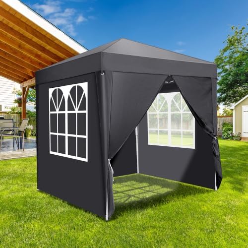 Bonnlo - Tonnelle pliante série jardin - 2x2m - Imperméable, 4 parois, UV 50+, sac inclus