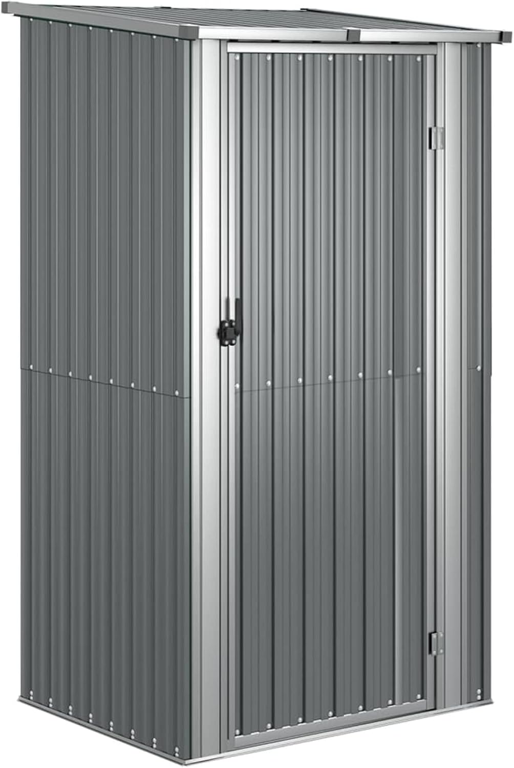 ShGaxin Abri de jardin, abris pour parcelles, abris de jardin, abri de jardin extérieur, maisons préfabriquées, acier galvanisé gris, 118,5 x 97 x 209,5 cm
