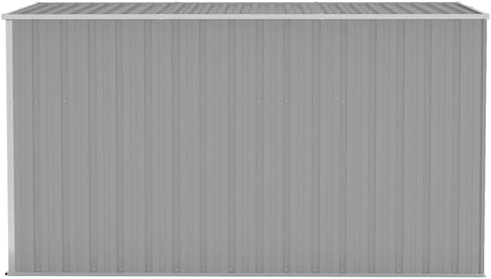 vidaXL Abri de Jardin Mural Abri de Rangement d'Outils Rangement d'Equipement de Jardin Extérieur Gris 118x288x178 cm Acier Galvanisé