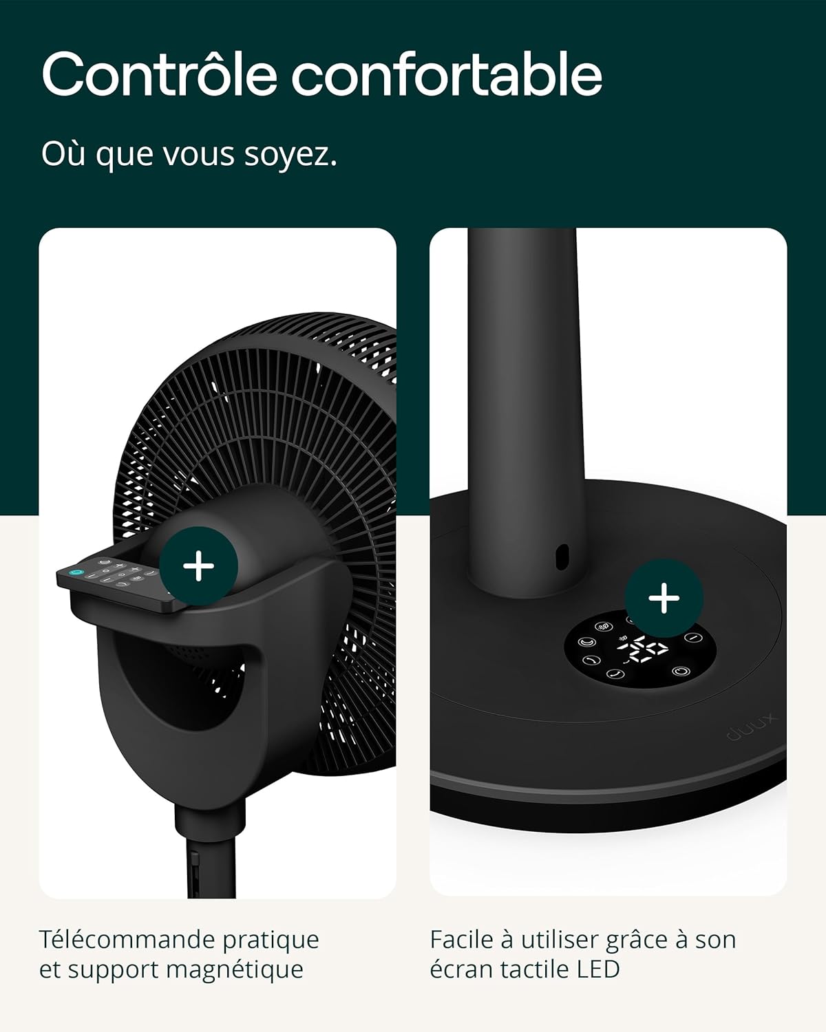 Duux - Whisper 3 - 73-95 cm - 26 vitesses, minuterie, mode nuit