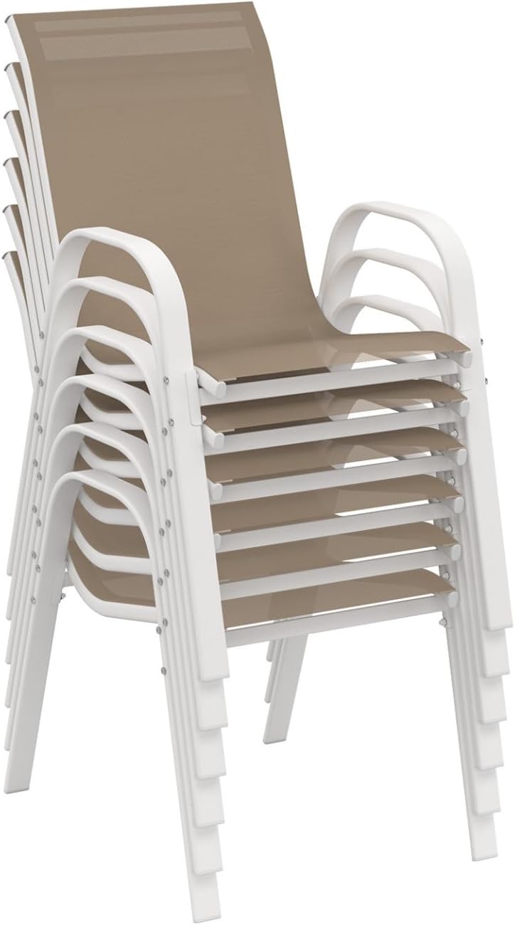 IDMarket - Madrid salon de jardin 240 cm table + 10 chaises blanc/beige