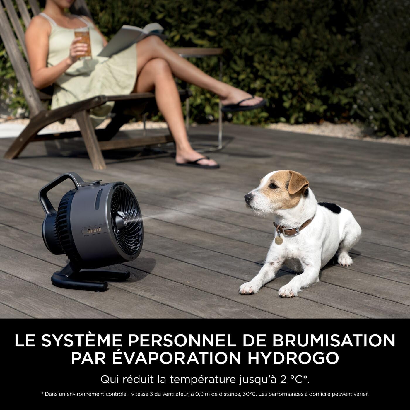 Shark - FlexBreeze - ventilateur brumisateur portable, léger, 5 vitesses silencieux, utilisation sans fil, FA050EU