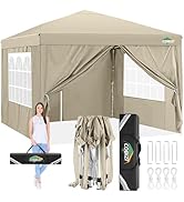 Cobizi Tonnelle pliante 3 x 3 cm étanche avec 4 panneaux latéraux Pour plein air Résistant aux UV