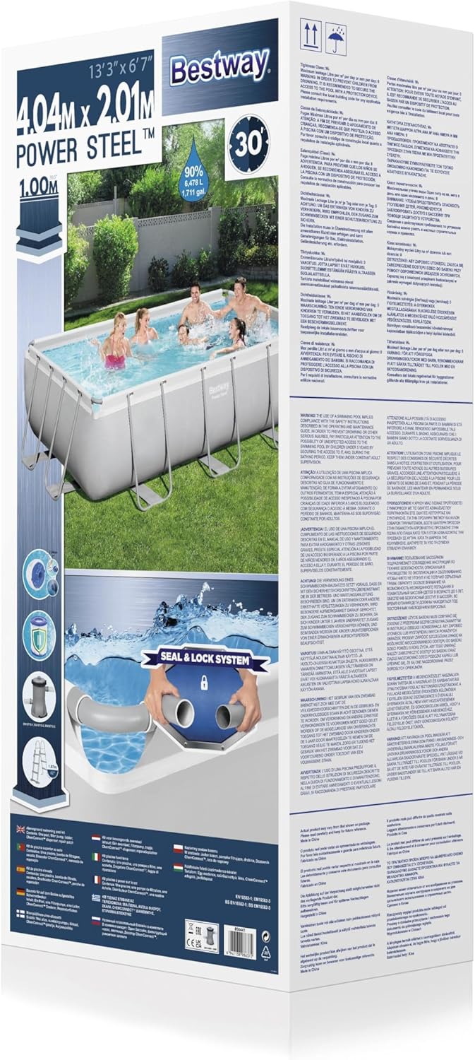 Bestway - Power Steel rectangulaire - 404x201x100 cm - piscine tubulaire 56442